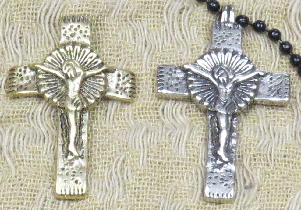 Hand of God crucifixes — gold and silver bronze